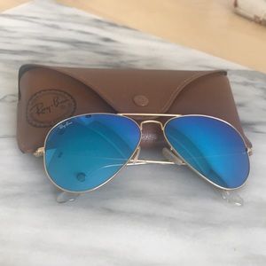 RayBan Blue and Gold glasses.